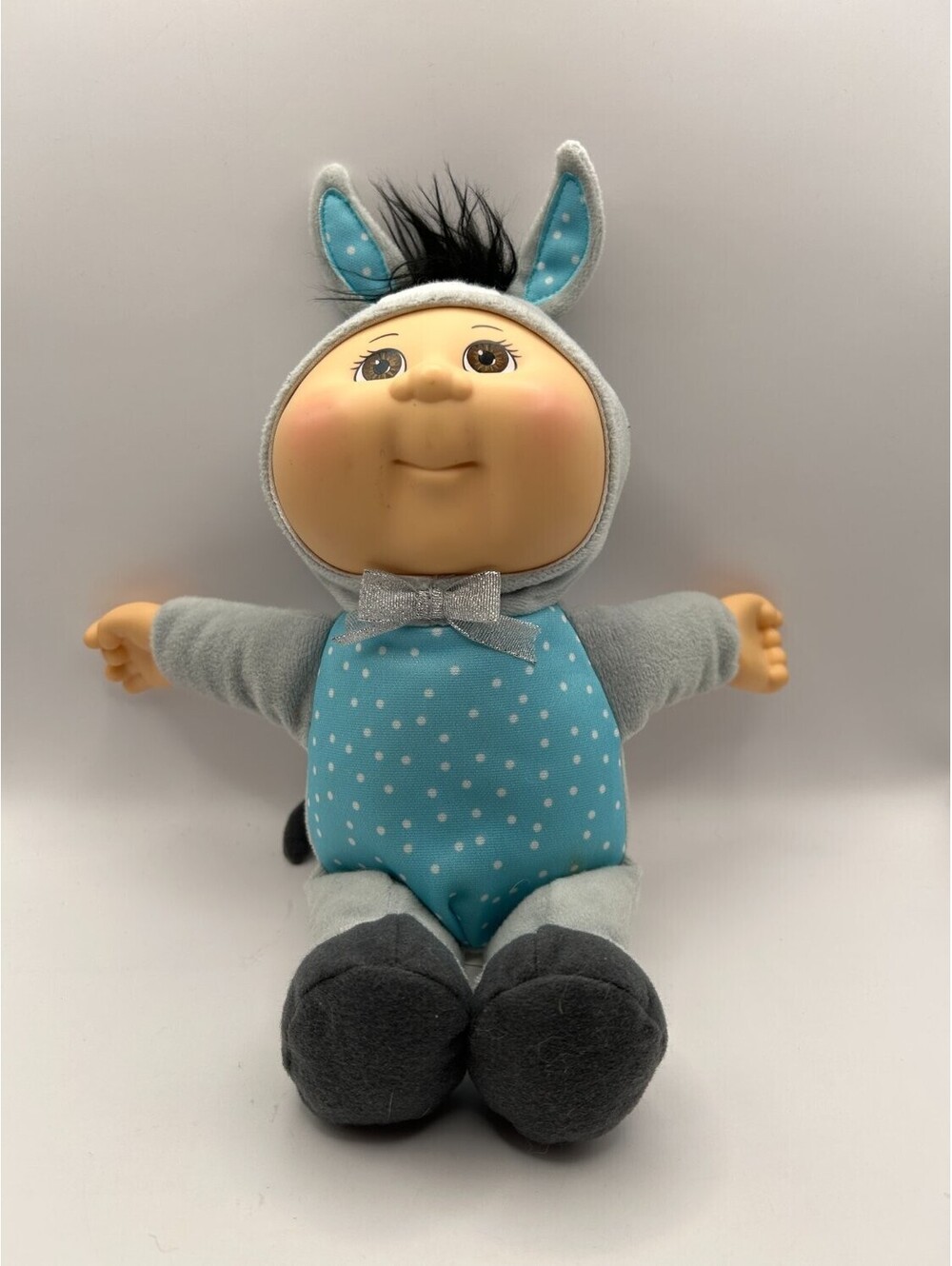 Cabbage Patch Kids Cuties Donkey Doll 9in 23cm Gray Polka Dot Plush 2022 Toy VTG